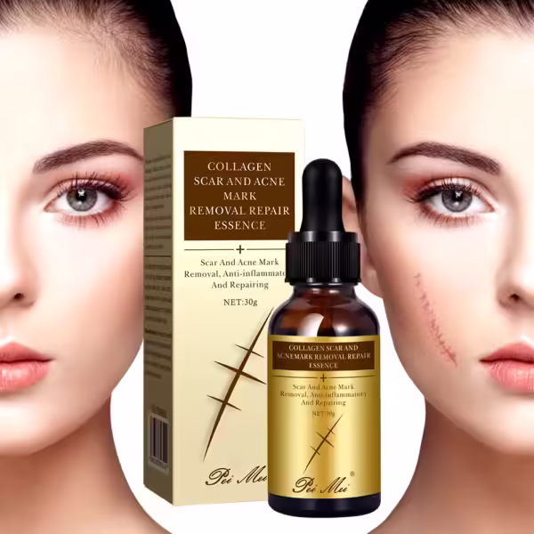Model applying PEI MEI serum to her face, demonstrating ease of use.