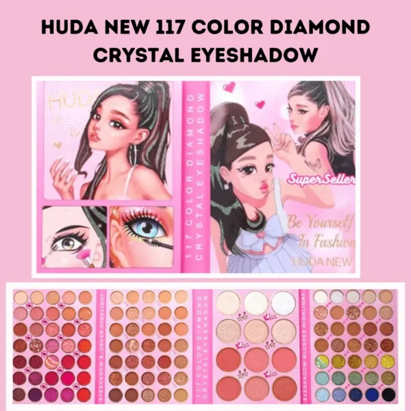 Close-up of Huda Beauty's 117 Color Diamond Crystal Eyeshadow, showcasing its shimmering texture