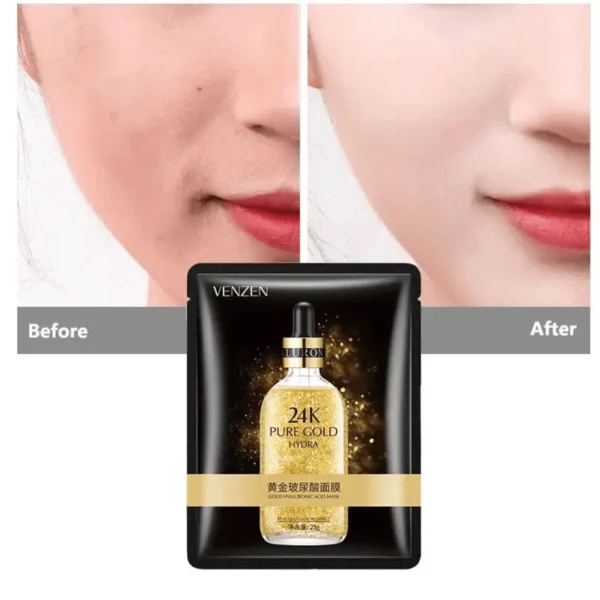 Dropper dispensing the 24K Goldzan Ampoule Serum onto a hand, highlighting its rich texture.
