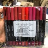 Huda Beauty lip pencil in rich color, displayed against a soft background